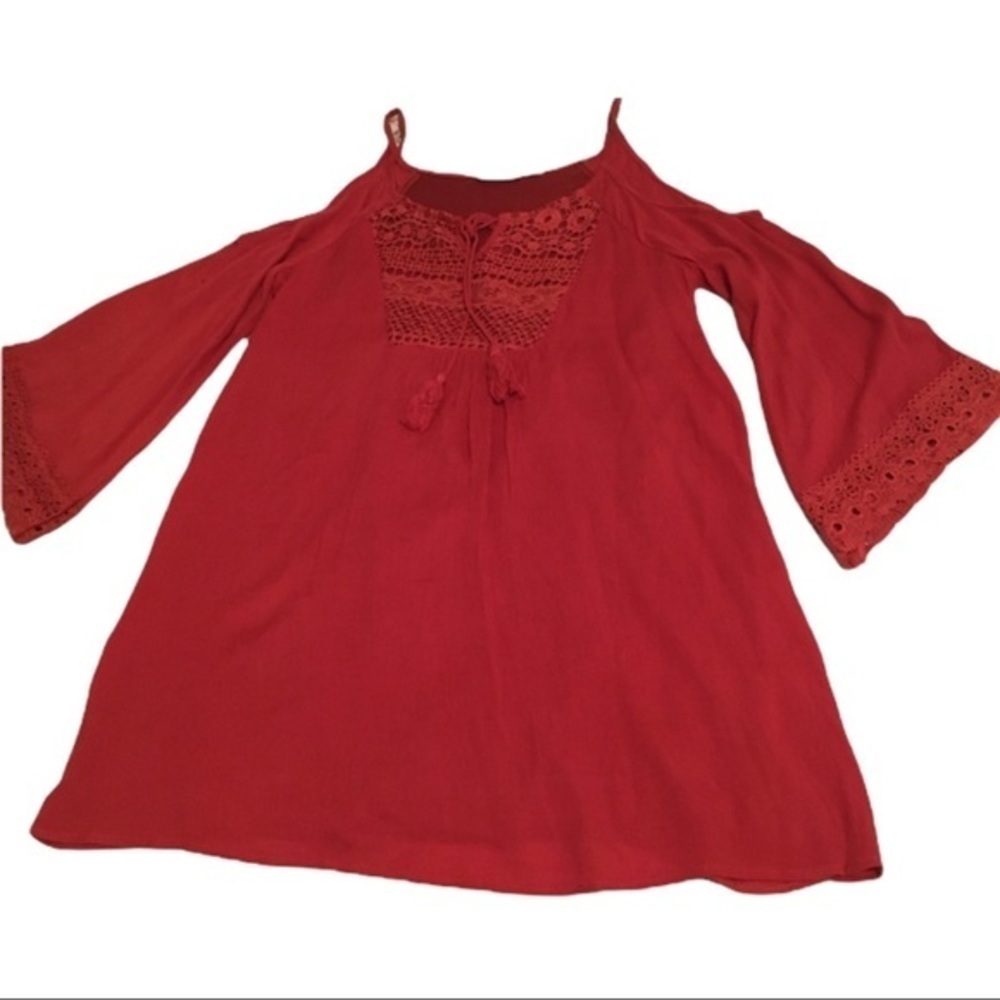 NY&C Red Orange Boho Style Dress - Picture 3 of 9